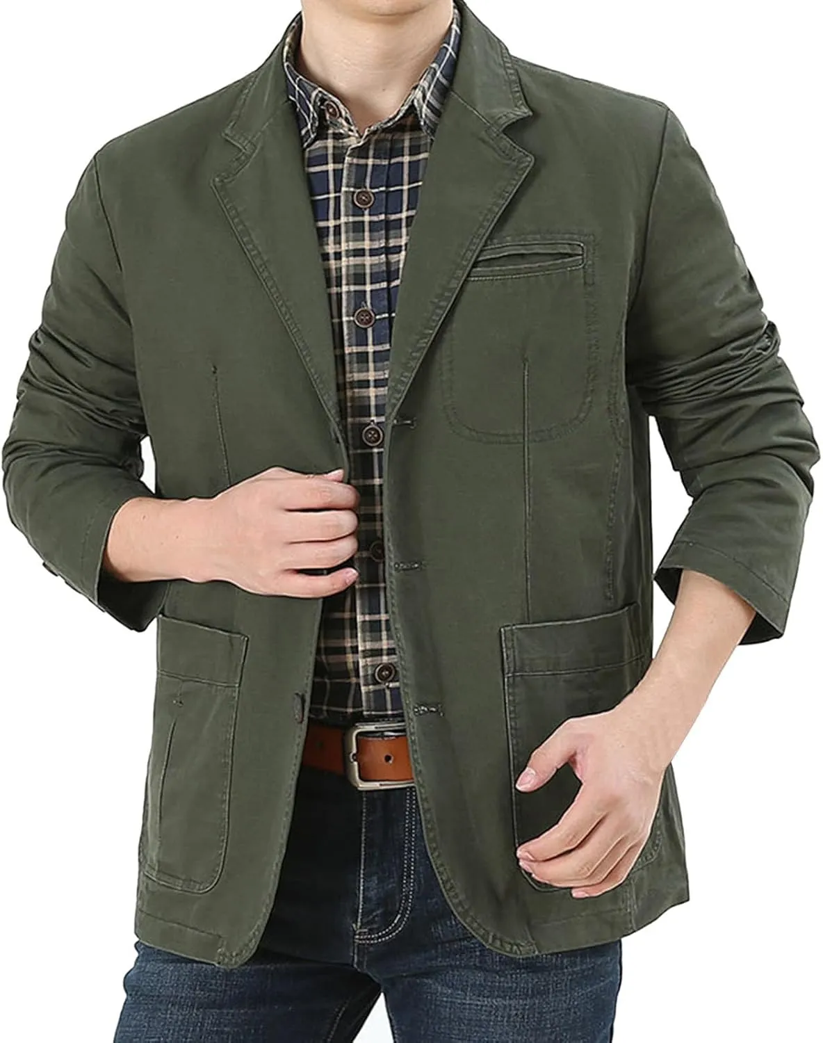 Men's Blazer Casual Sport Coats Slim Fit Three Button Suit Jacket Lightweight Sports Jacket and Coat Business Formal Jacket