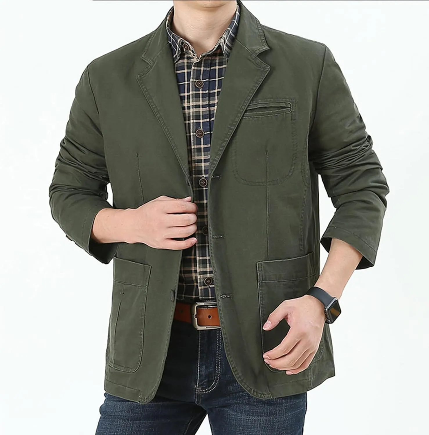 Men's Blazer Casual Sport Coats Slim Fit Three Button Suit Jacket Lightweight Sports Jacket and Coat Business Formal Jacket