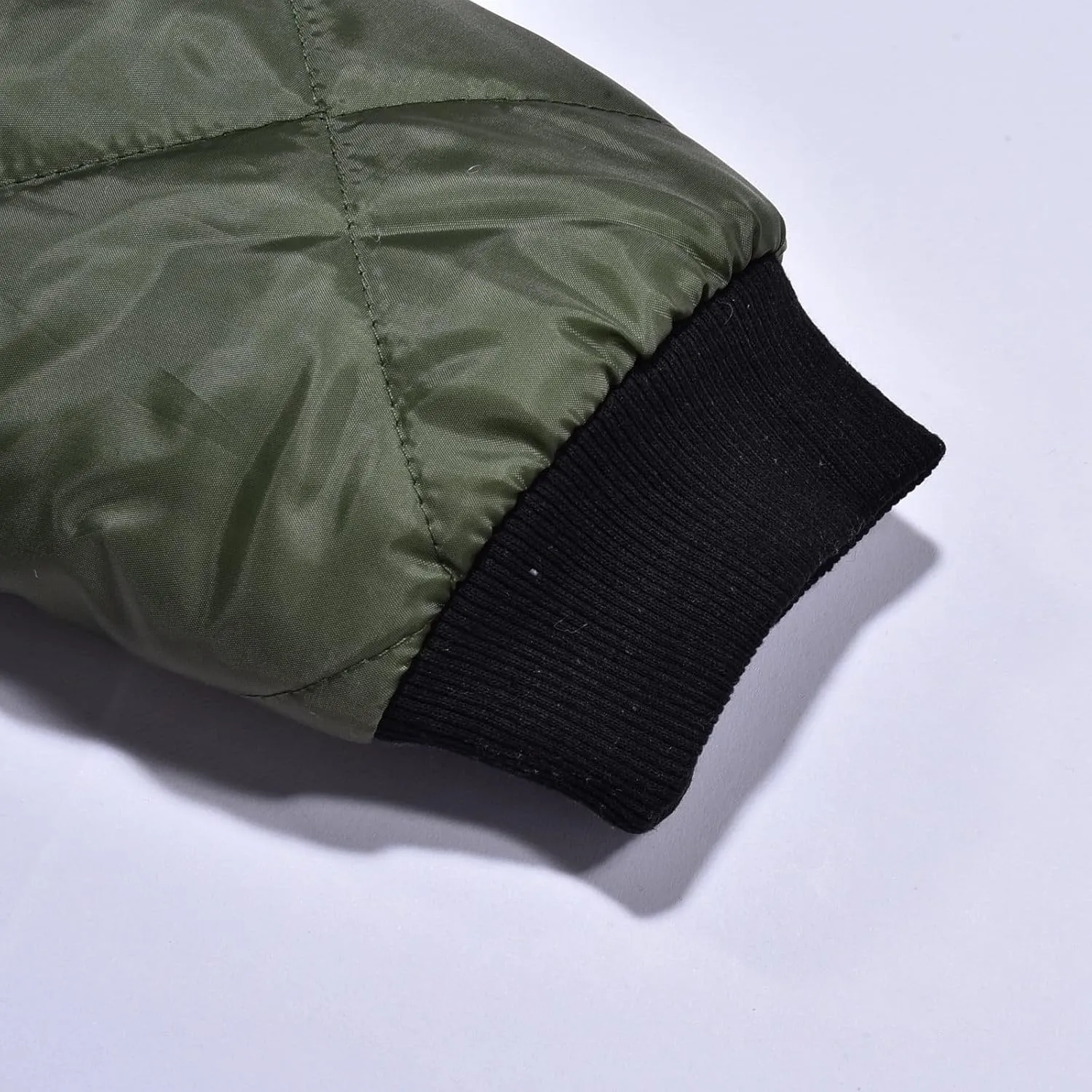 Mens Bomber Jackets Diamond Quilted Fall Winter Rib Varsity Lightweight Jacket Warm Padded Coats Outwear with Pockets