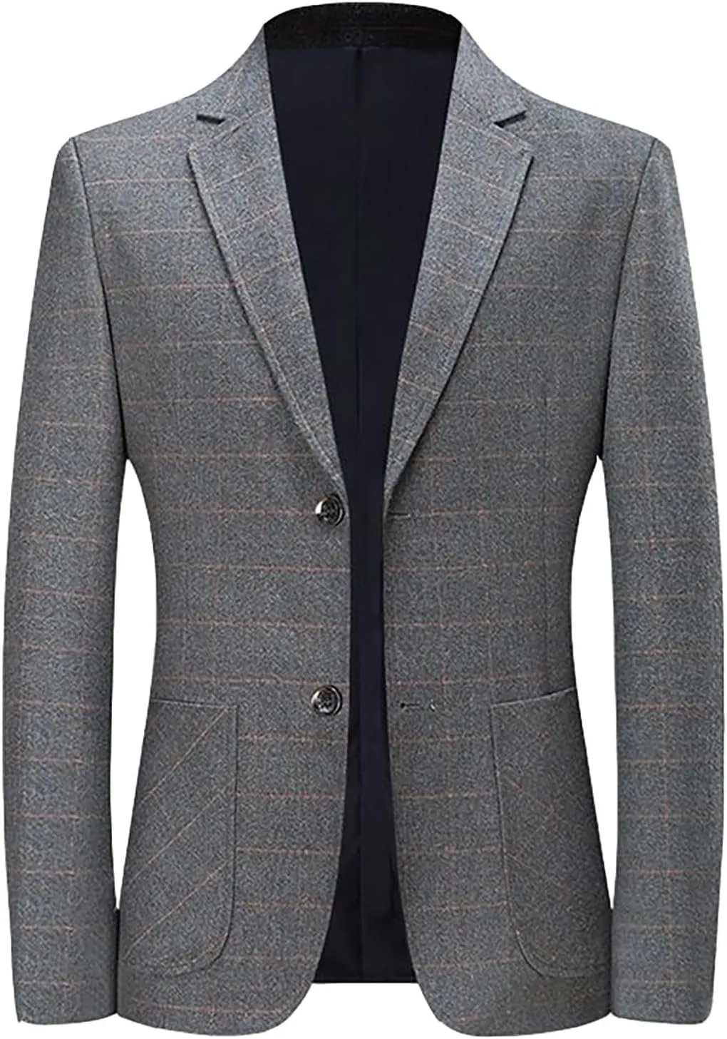 Mens Casual Blazers One Button Solid Lightweight Suit Jacket Long Sleeve Slim Fit Business Sport Coats with Pockets