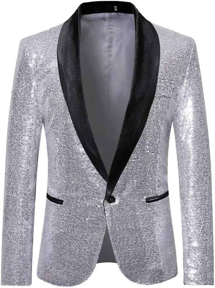 Mens Casual Blazers One Button Solid Lightweight Suit Jacket Long Sleeve Slim Fit Business Sport Coats with Pockets