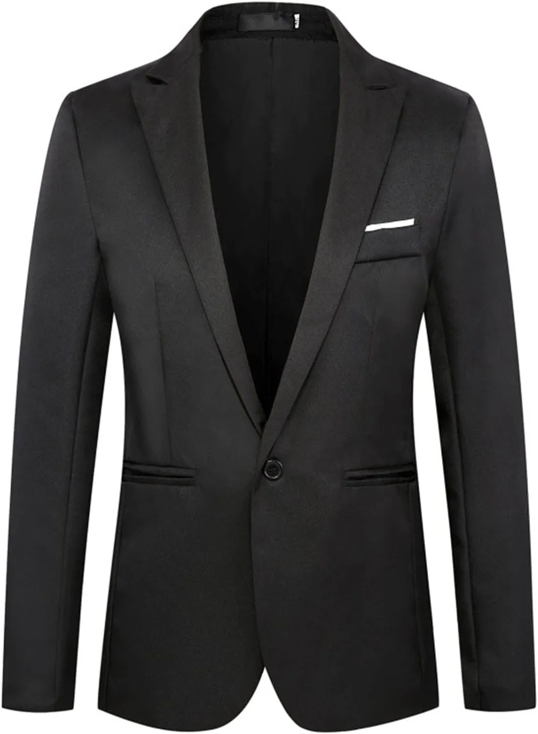 Mens Casual Blazers One Button Solid Lightweight Suit Jacket Long Sleeve Slim Fit Business Sport Coats with Pockets