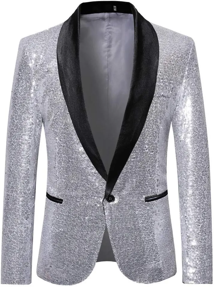 Mens Casual Blazers One Button Solid Lightweight Suit Jacket Long Sleeve Slim Fit Business Sport Coats with Pockets