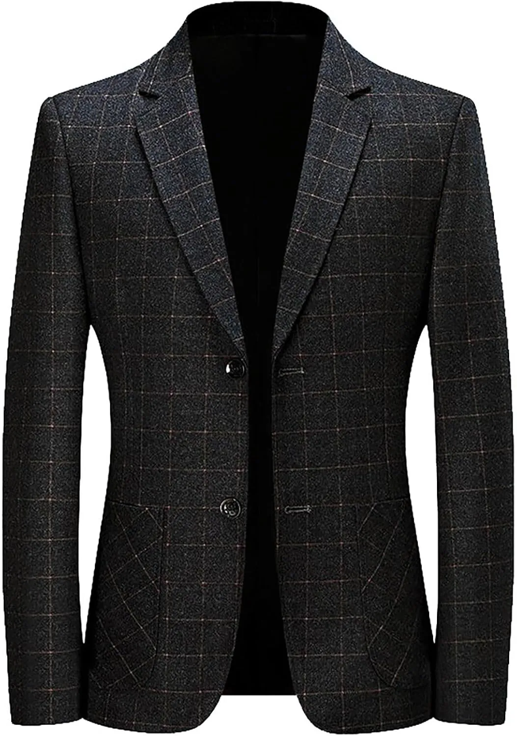 Mens Casual Blazers One Button Solid Lightweight Suit Jacket Long Sleeve Slim Fit Business Sport Coats with Pockets