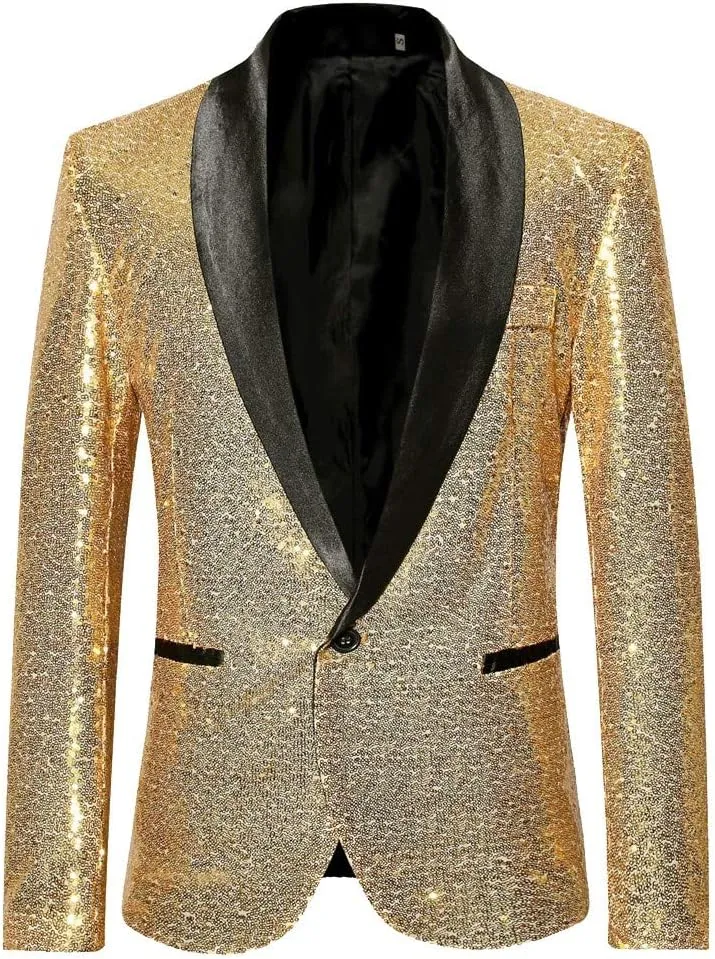 Mens Casual Blazers One Button Solid Lightweight Suit Jacket Long Sleeve Slim Fit Business Sport Coats with Pockets