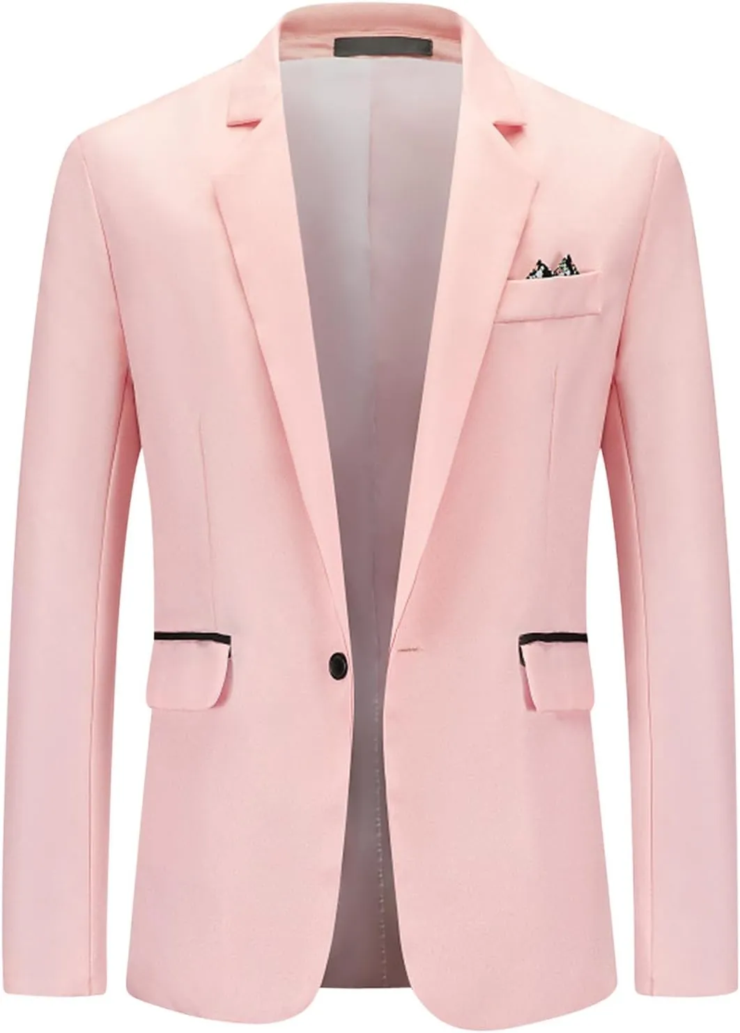 Men's Casual Business Work Suit Jacket Slim Fit One Button Notched Lapel Office Daily Wear Lightweight Blazer Jackets