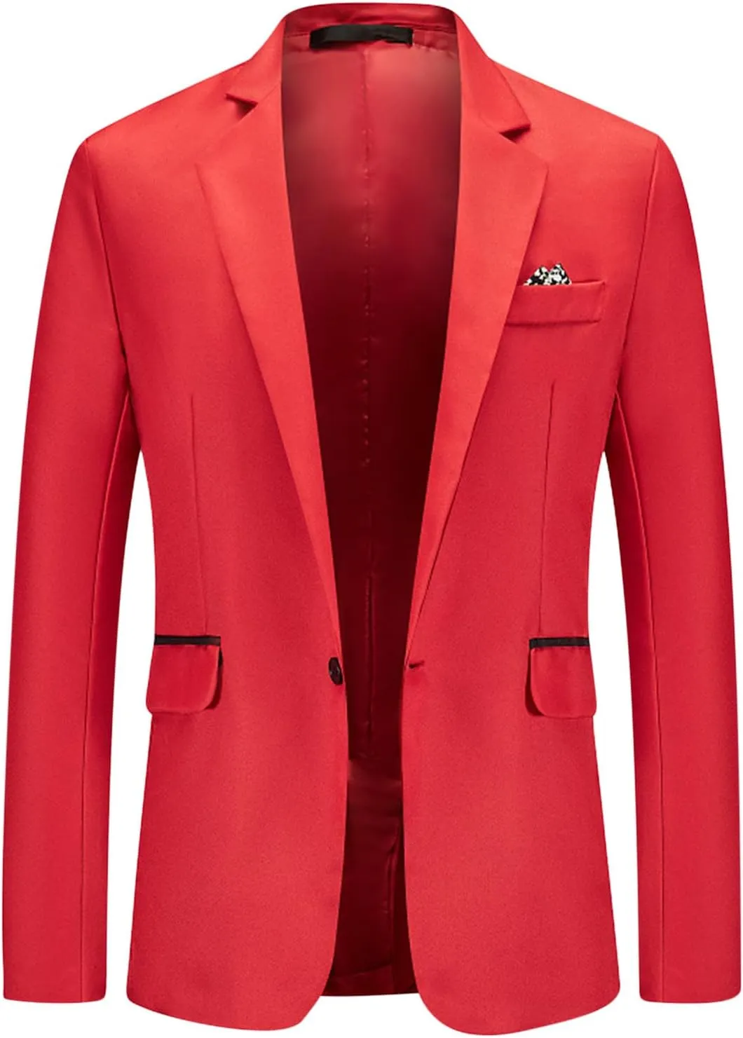 Men's Casual Business Work Suit Jacket Slim Fit One Button Notched Lapel Office Daily Wear Lightweight Blazer Jackets