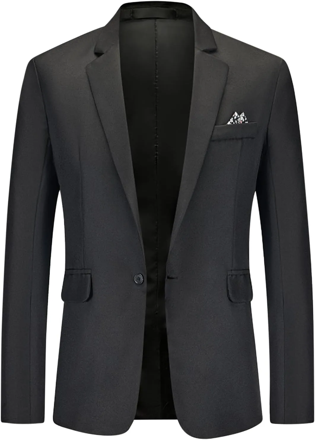 Men's Casual Business Work Suit Jacket Slim Fit One Button Notched Lapel Office Daily Wear Lightweight Blazer Jackets