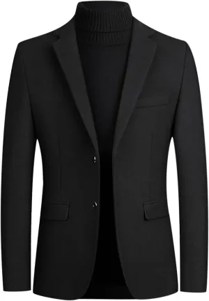 Men's Casual Knit Blazer Suit Jackets Two Button Lightweight Solid Sport Coats Formal Dress Daily Business Blazer