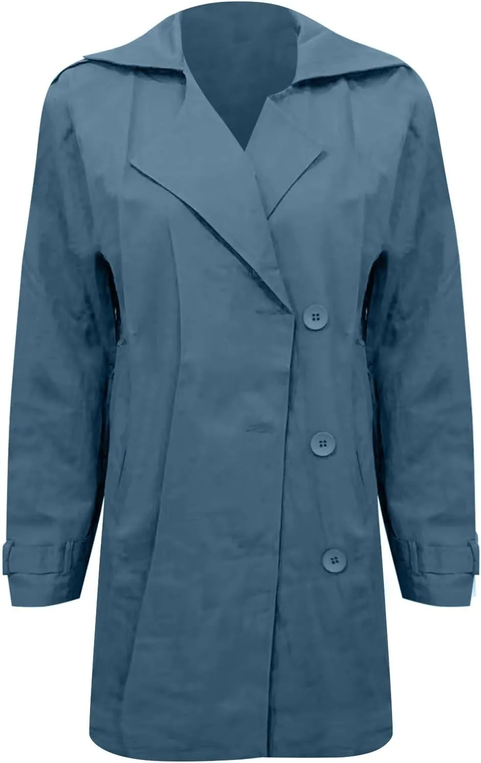 Mens Casual Long Trench Coat Men's Long Sleeved Mid Length Slim Fit Oversized Windbreaker Casual Cotton Blend coat