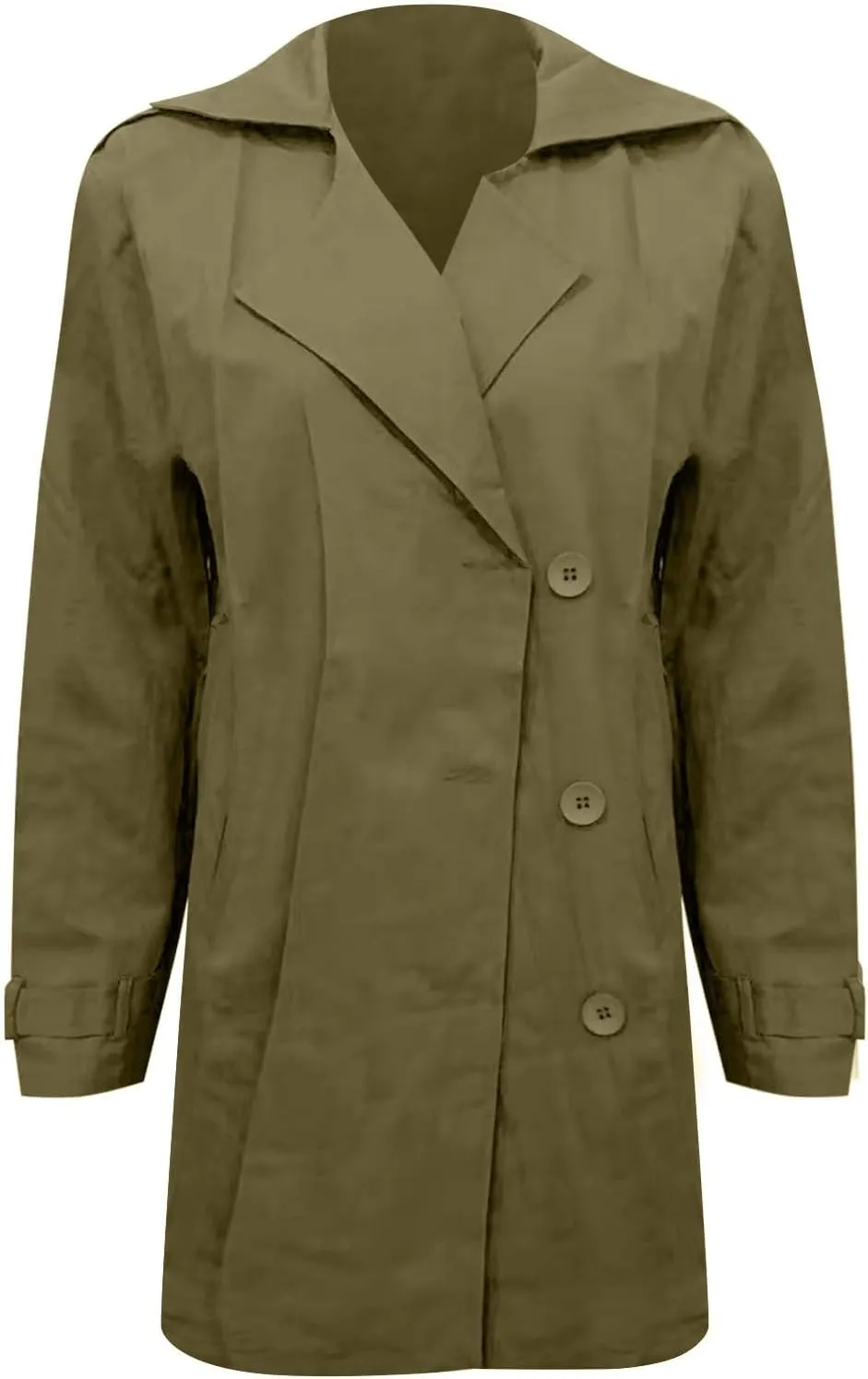 Mens Casual Long Trench Coat Men's Long Sleeved Mid Length Slim Fit Oversized Windbreaker Casual Cotton Blend coat