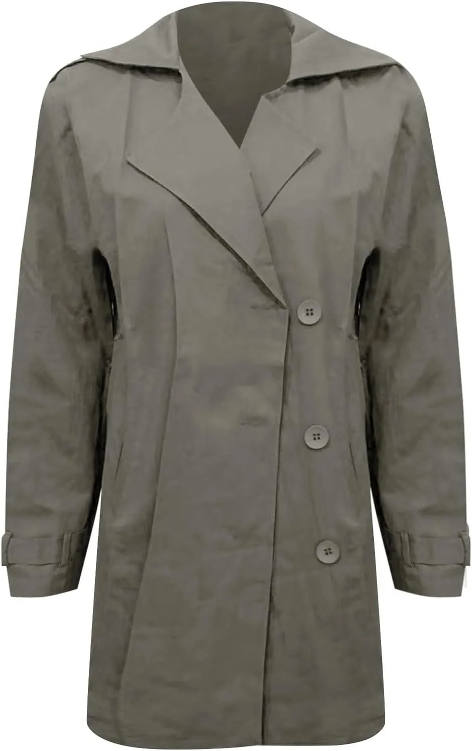 Mens Casual Long Trench Coat Men's Long Sleeved Mid Length Slim Fit Oversized Windbreaker Casual Cotton Blend coat