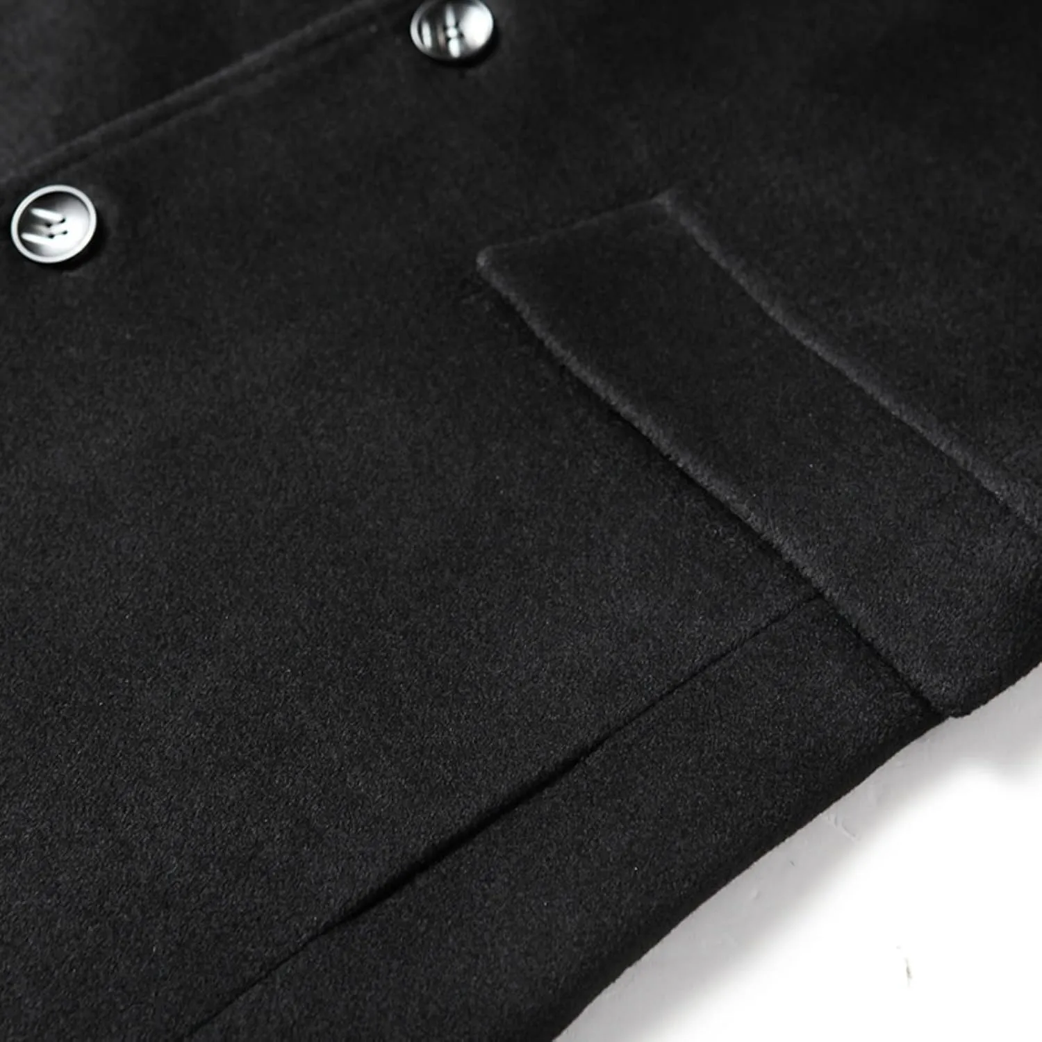 Men's Double Breasted Trench Coat Solid Color Long Sleeved Stand-collar Trench Fit Formal Mid-Length Classic Top