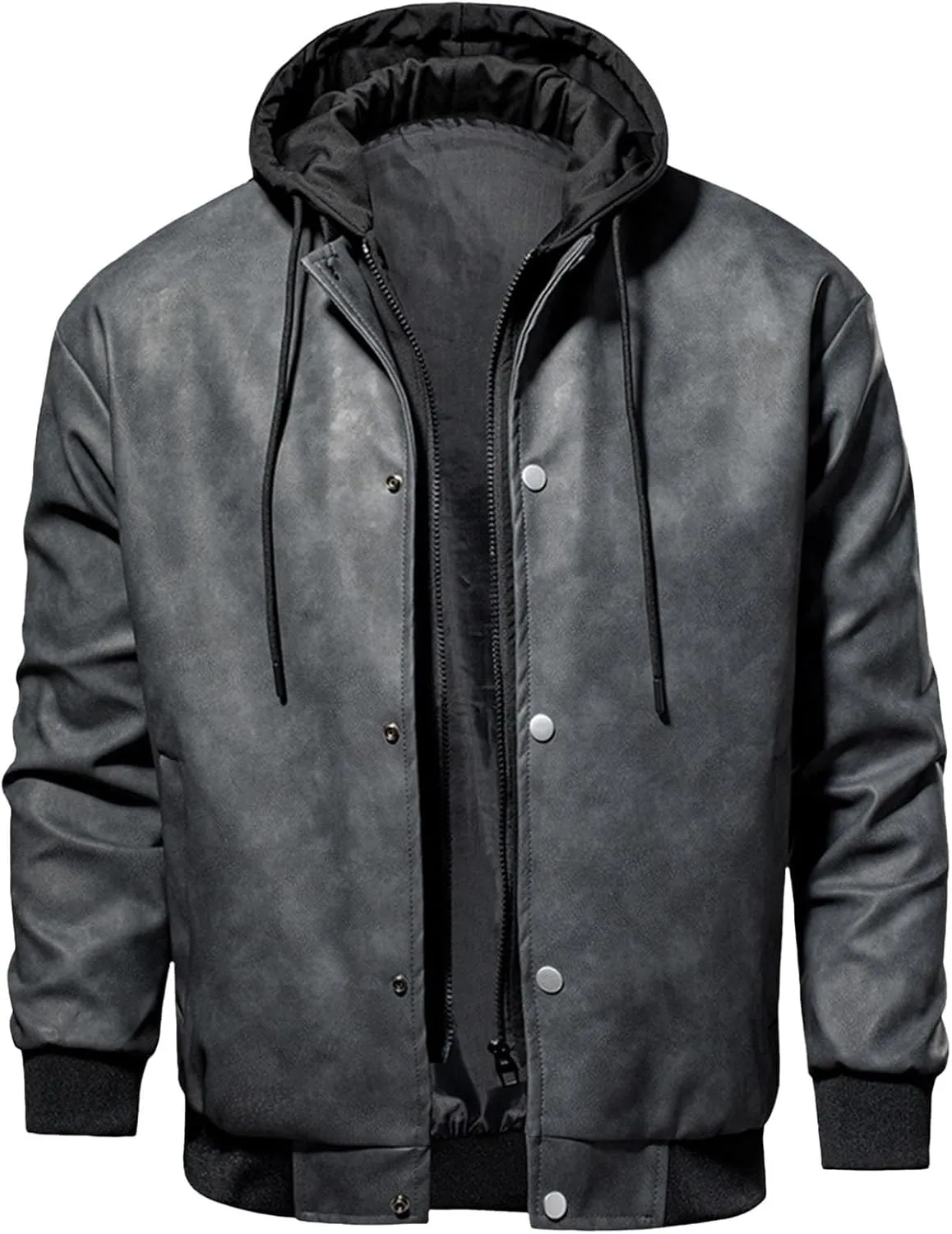 Men's Full-Zip Fleece Jacket Baseball Uniform Softshell Jacket Coat Outdoor Ventures Fleece Lined Hooded Western Coat