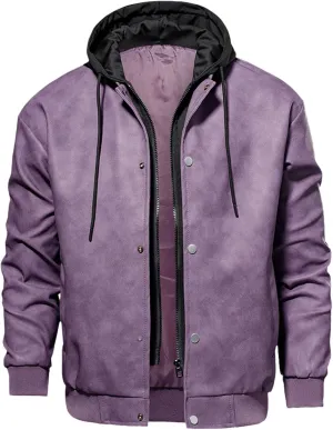 Men's Full-Zip Fleece Jacket Baseball Uniform Softshell Jacket Coat Outdoor Ventures Fleece Lined Hooded Western Coat