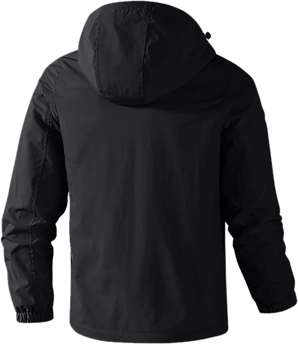 Men's Full-Zip Fleece Jacket Winter Warm Fleece Solid Color Outdoor Hooded Windbreaker Active Jacket Outdoor Clothing