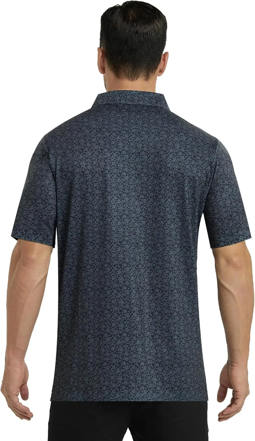 Mens Golf Shirt Seamless Mens Polo Shirts Fashion Print Mens Golf Polo Short Sleeve Dry Fit Golf Shirts for Men