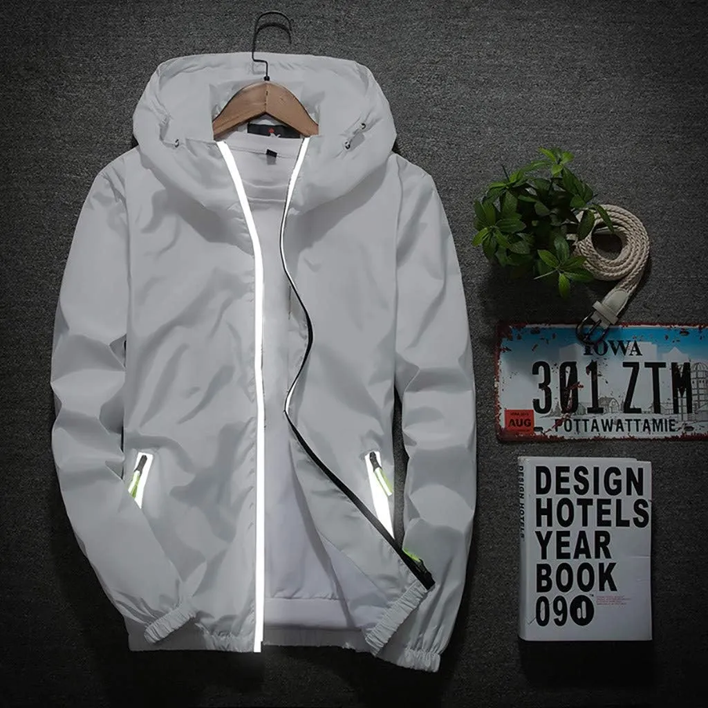 Men's Jacket Fashion Rain Jacket Windbreaker Lightweight Shell Raincoat With Hood Golf Hiking Travel, M-7XL