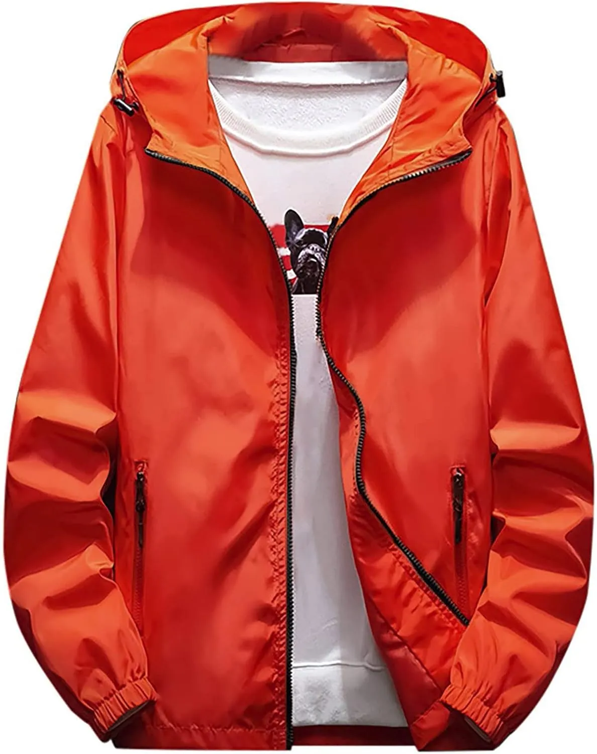 Men's Jacket Fashion Rain Jacket Windbreaker Lightweight Shell Raincoat With Hood Golf Hiking Travel, M-7XL