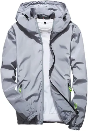 Men's Jacket Fashion Rain Jacket Windbreaker Lightweight Shell Raincoat With Hood Golf Hiking Travel, M-7XL