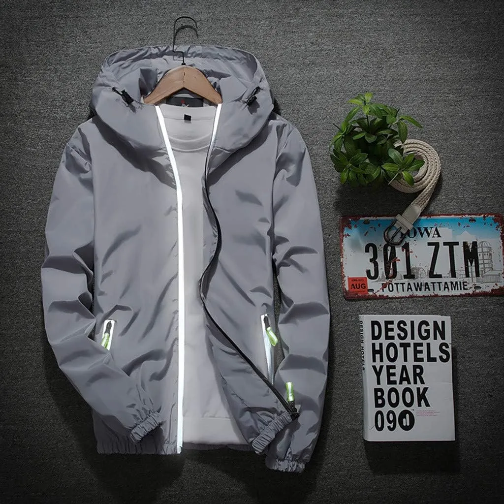 Men's Jacket Fashion Rain Jacket Windbreaker Lightweight Shell Raincoat With Hood Golf Hiking Travel, M-7XL