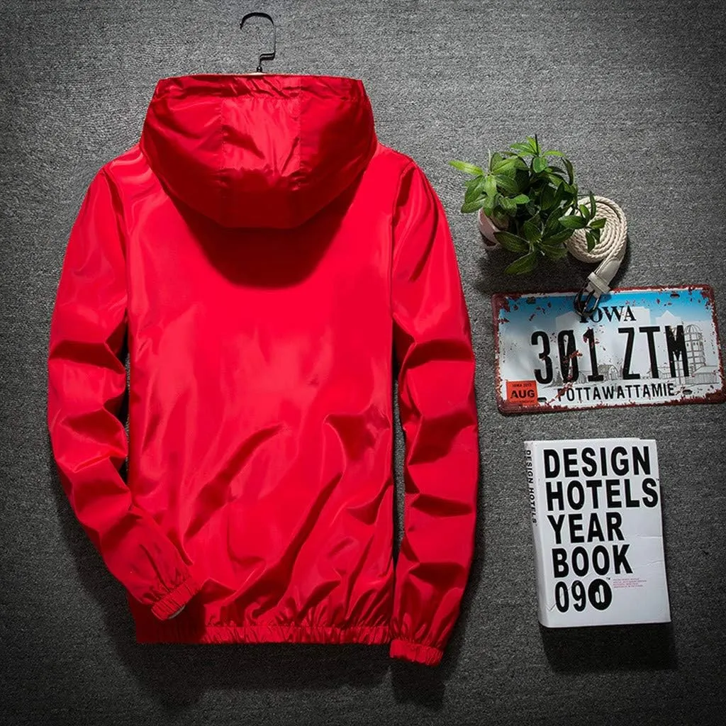 Men's Jacket Fashion Rain Jacket Windbreaker Lightweight Shell Raincoat With Hood Golf Hiking Travel, M-7XL