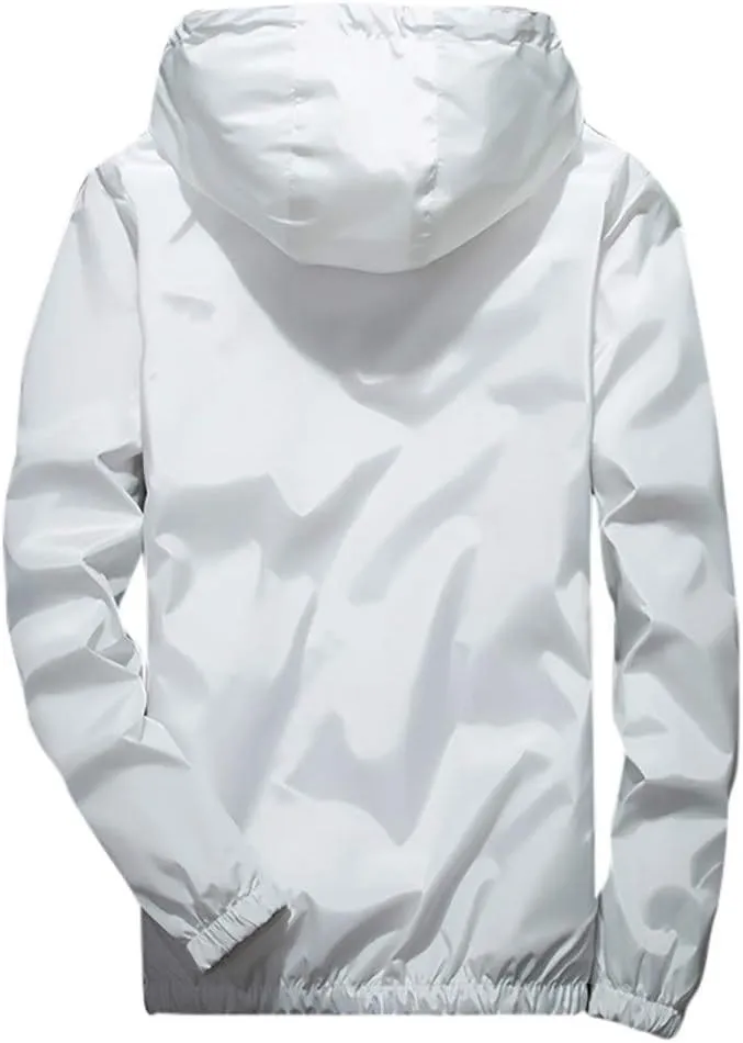 Men's Jacket Fashion Rain Jacket Windbreaker Lightweight Shell Raincoat With Hood Golf Hiking Travel, M-7XL