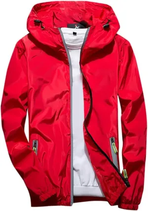 Men's Jacket Fashion Rain Jacket Windbreaker Lightweight Shell Raincoat With Hood Golf Hiking Travel, M-7XL