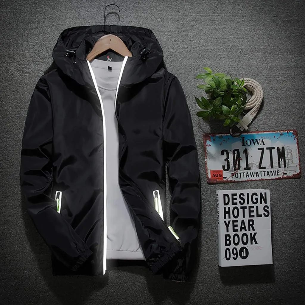 Men's Jacket Fashion Rain Jacket Windbreaker Lightweight Shell Raincoat With Hood Golf Hiking Travel, M-7XL