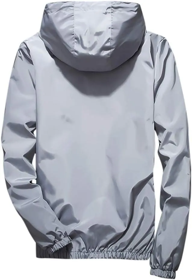 Men's Jacket Fashion Rain Jacket Windbreaker Lightweight Shell Raincoat With Hood Golf Hiking Travel, M-7XL