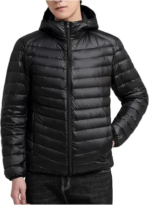 Mens Jackets Casual Spring Fall Warm Winter Padded Coats Outdoor Hooded Jacket Fleece Lined Coat Zip Up Coat with Pocket