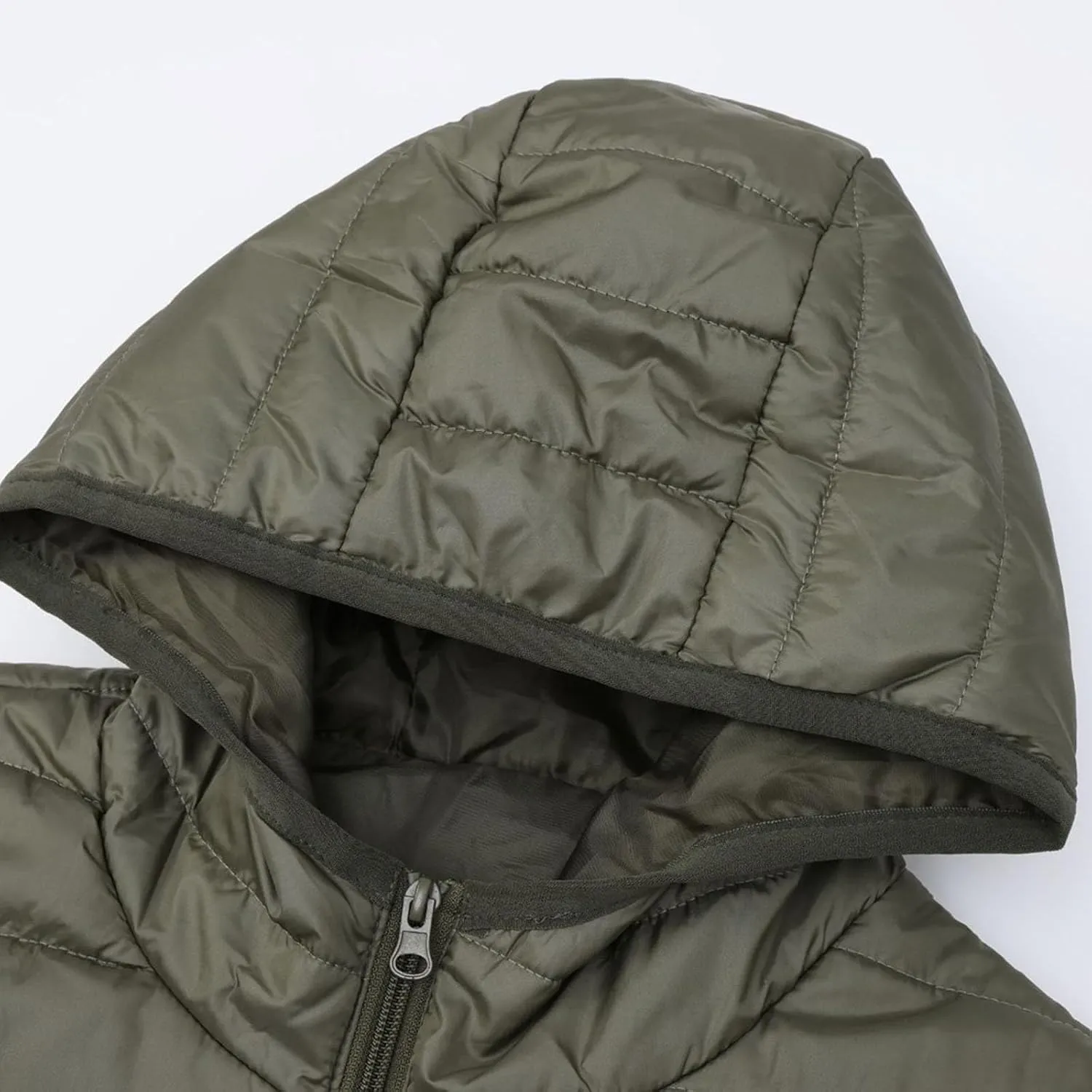 Mens Jackets Casual Spring Fall Warm Winter Padded Coats Outdoor Hooded Jacket Fleece Lined Coat Zip Up Coat with Pocket
