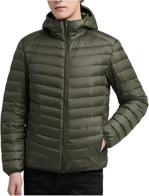 Mens Jackets Casual Spring Fall Warm Winter Padded Coats Outdoor Hooded Jacket Fleece Lined Coat Zip Up Coat with Pocket
