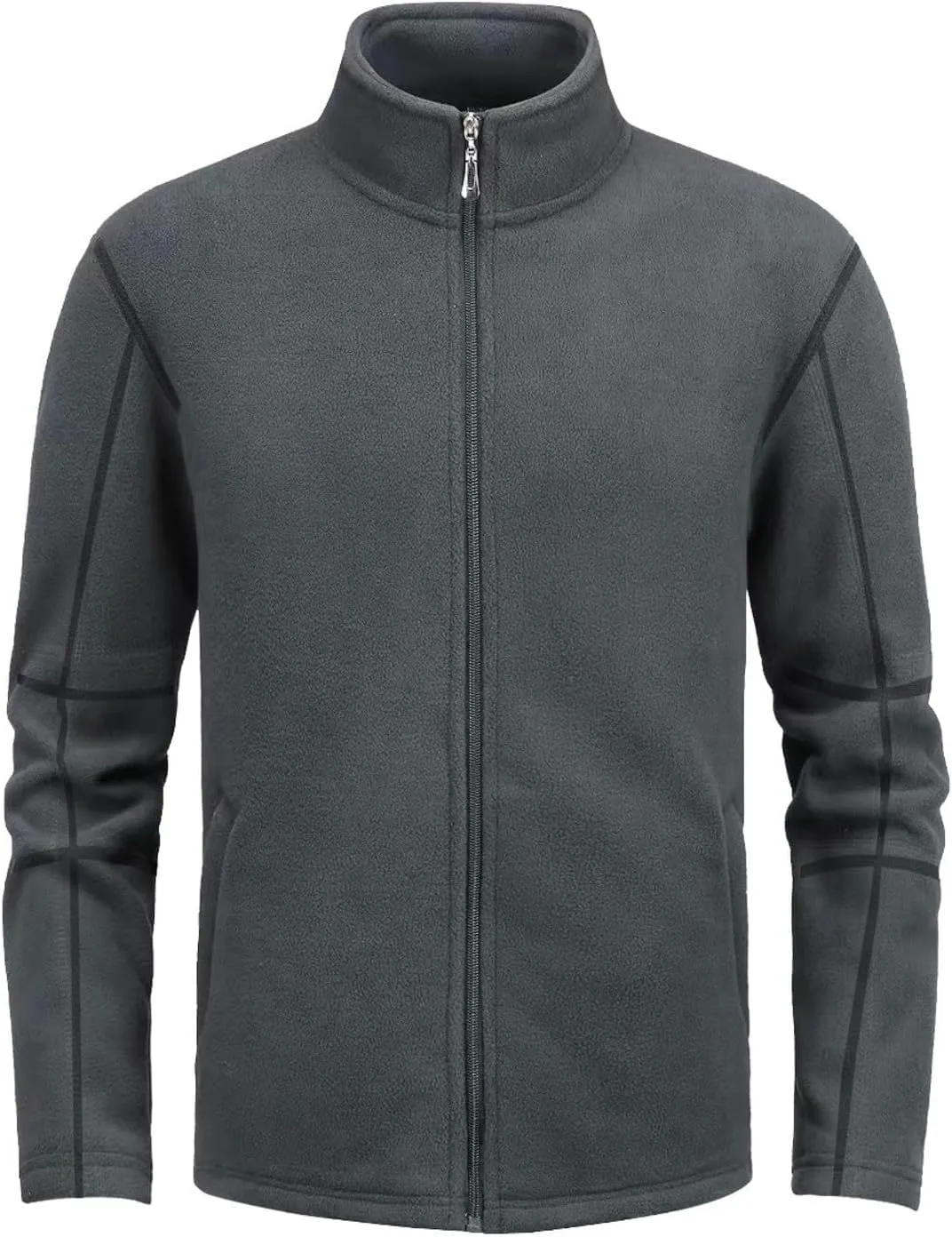 Mens Jackets Fashion Stylish Thin Sports Jacket Polar Fleece Jackets Fleece Lined Hooded Casual Coat Stand Collar Zip Coat