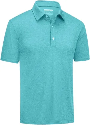 Men's Lightweight Polo Shirts Quick Dry Shot Sleeve T-Shirts Breathable Golf Shirt Tennis Sport Tops