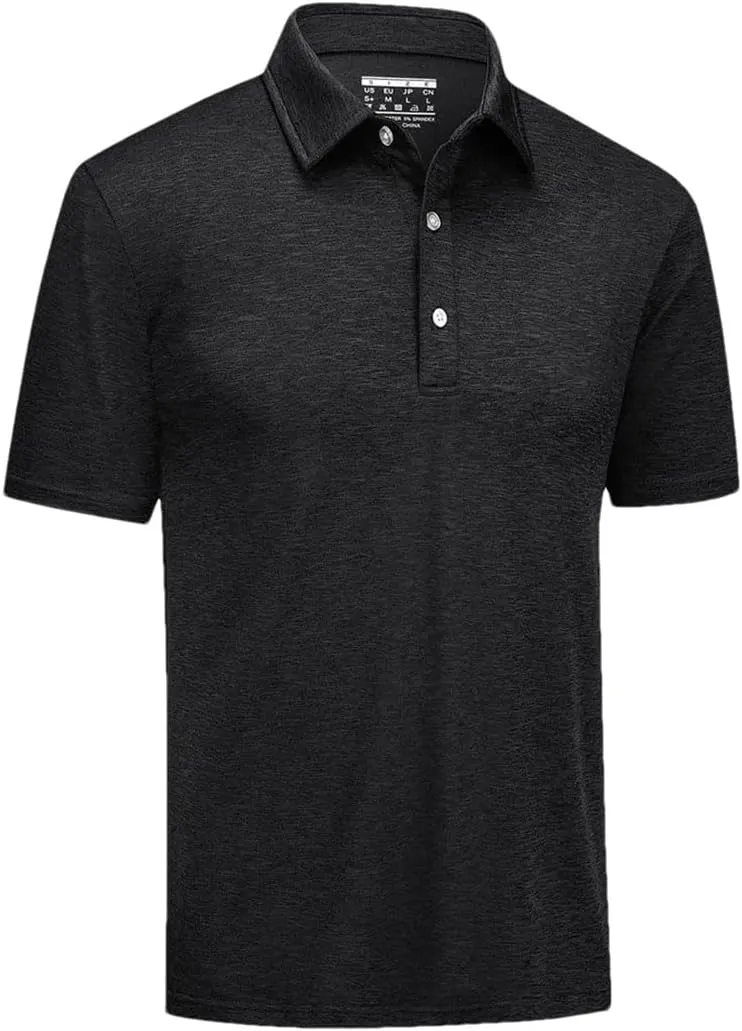 Men's Lightweight Polo Shirts Quick Dry Shot Sleeve T-Shirts Breathable Golf Shirt Tennis Sport Tops