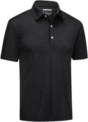 Men's Lightweight Polo Shirts Quick Dry Shot Sleeve T-Shirts Breathable Golf Shirt Tennis Sport Tops