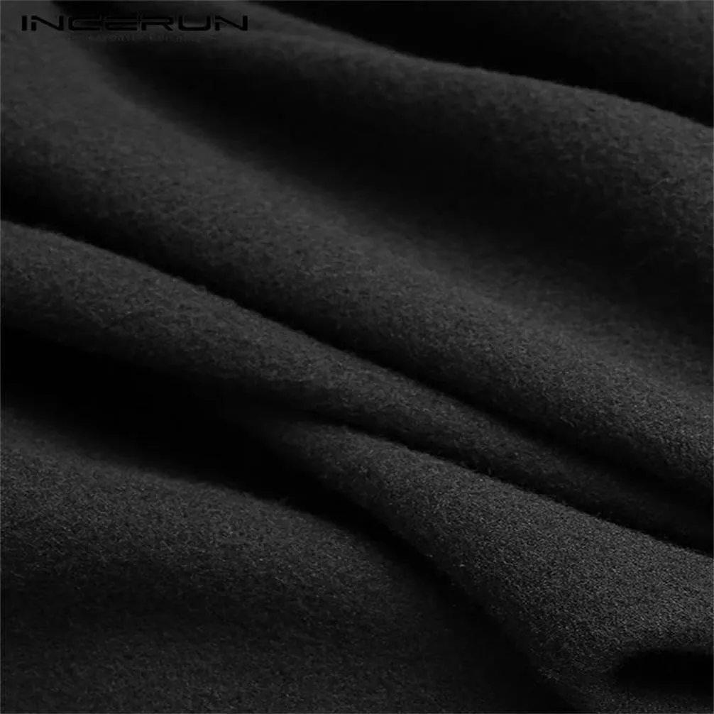 Men's Loose Coats Irregular Hooded Cloak Autumn Winter Male Long Sleeve Trench Retro Outwear Jackets