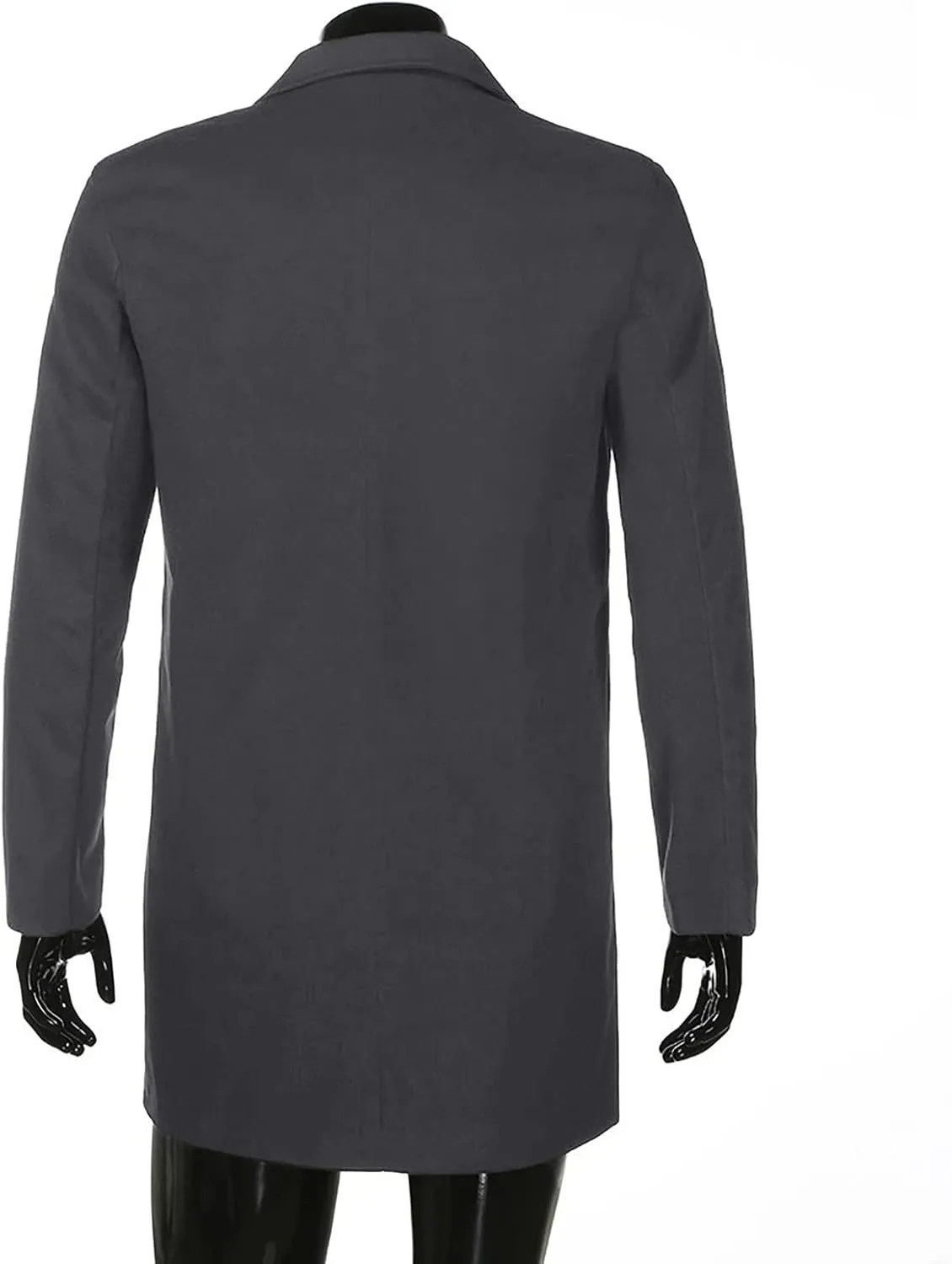 Men's Peacoat Casual Long Trench Coat Single Breasted Pea Regular Fit Warm Winter Overcoat Work Dress Jacket, M-5XL