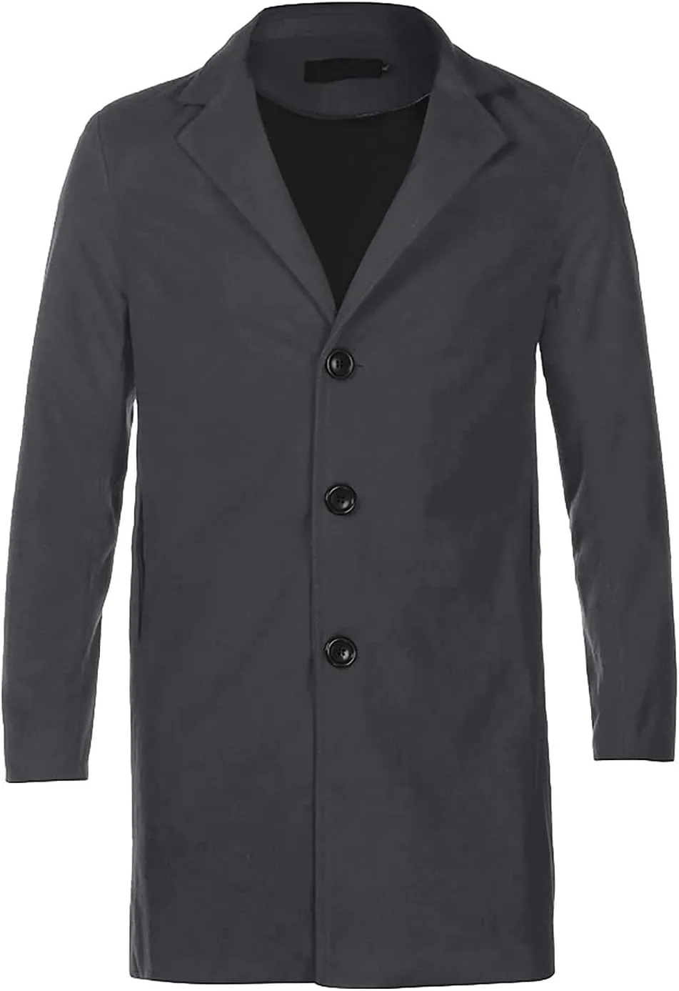 Men's Peacoat Casual Long Trench Coat Single Breasted Pea Regular Fit Warm Winter Overcoat Work Dress Jacket, M-5XL