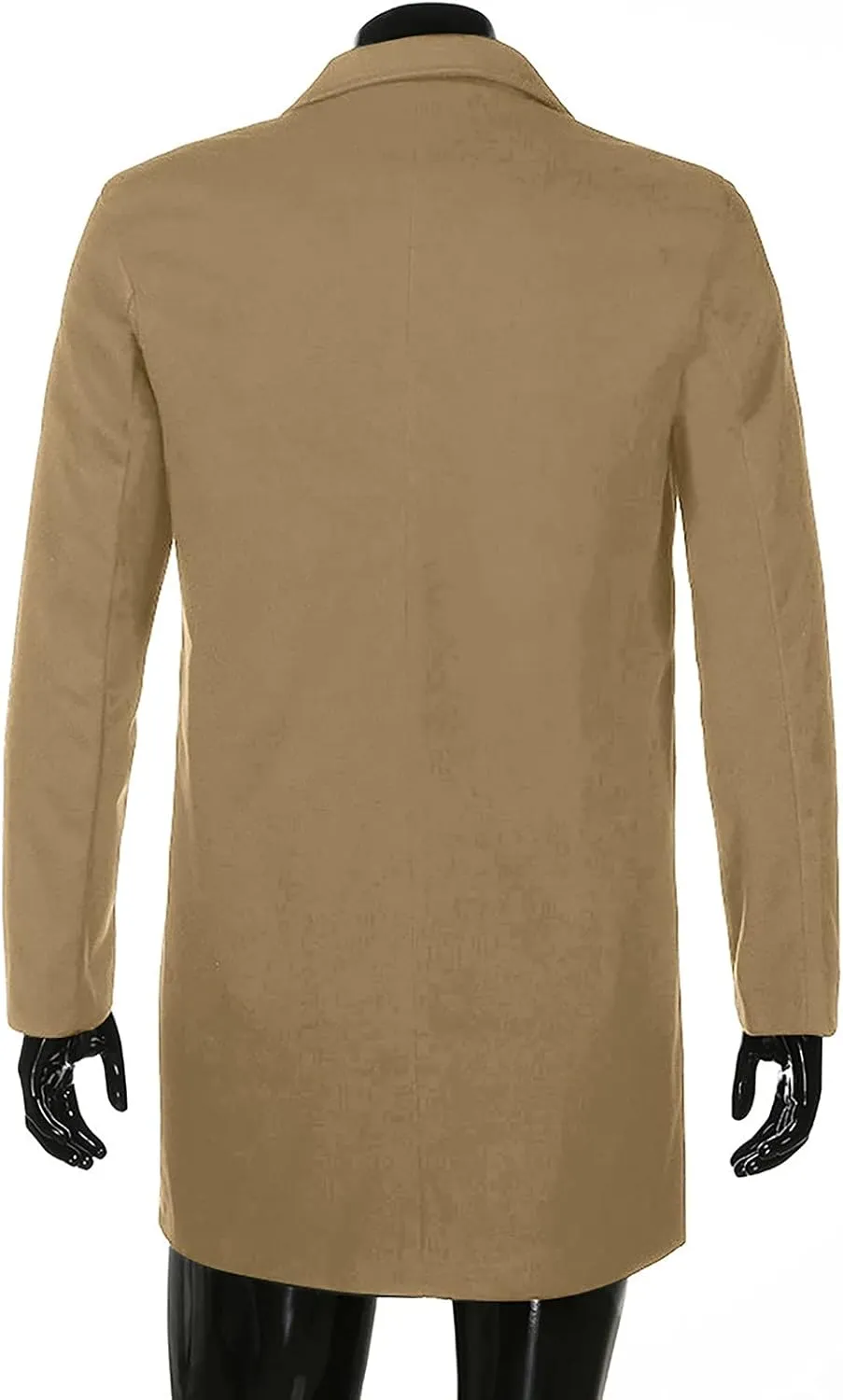 Men's Peacoat Casual Long Trench Coat Single Breasted Pea Regular Fit Warm Winter Overcoat Work Dress Jacket, M-5XL