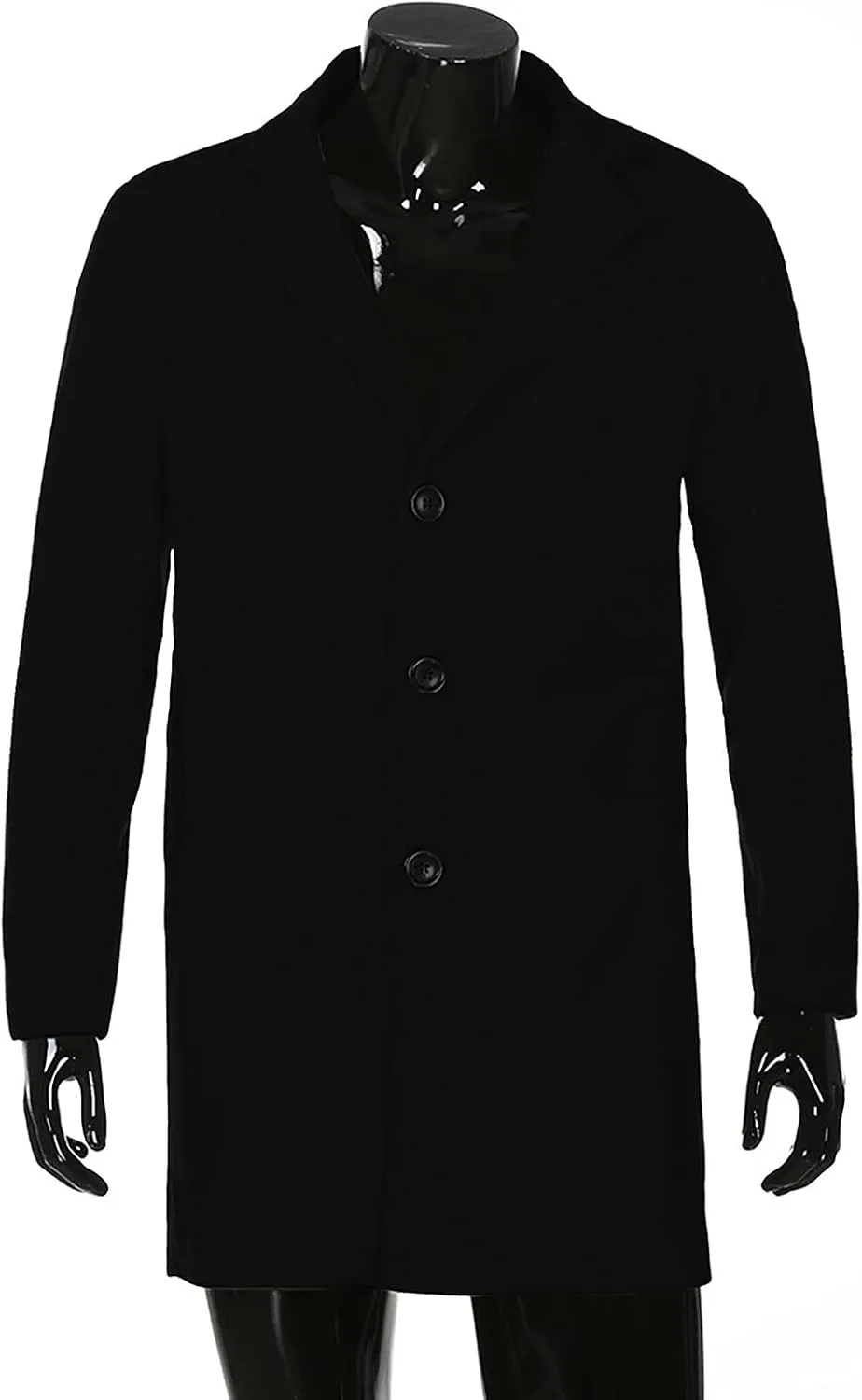 Men's Peacoat Casual Long Trench Coat Single Breasted Pea Regular Fit Warm Winter Overcoat Work Dress Jacket, M-5XL