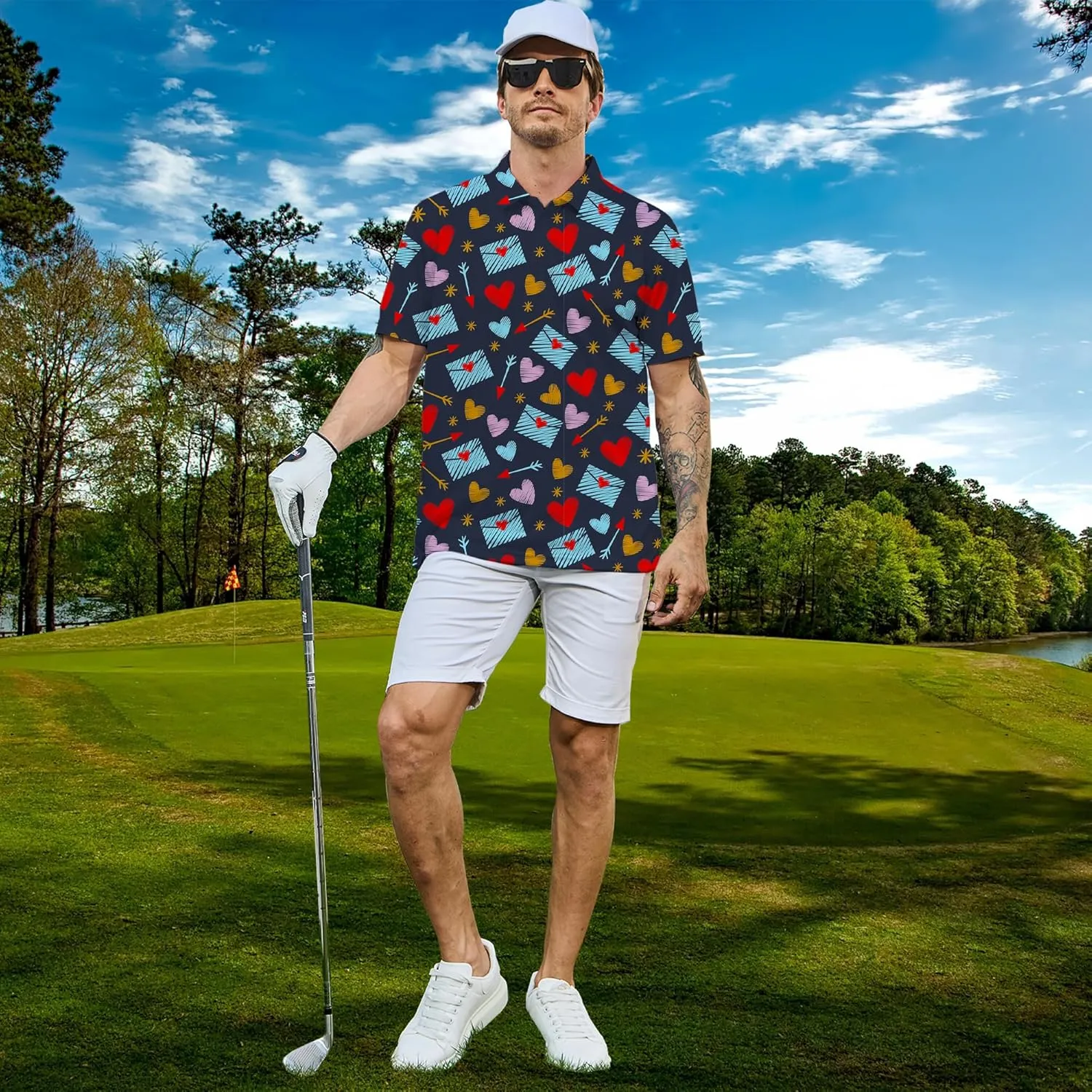 Men's Polo Shirts Short Sleeve Golf Polo Shirts Collared Tennis T-Shirt Golf Shirts for Men
