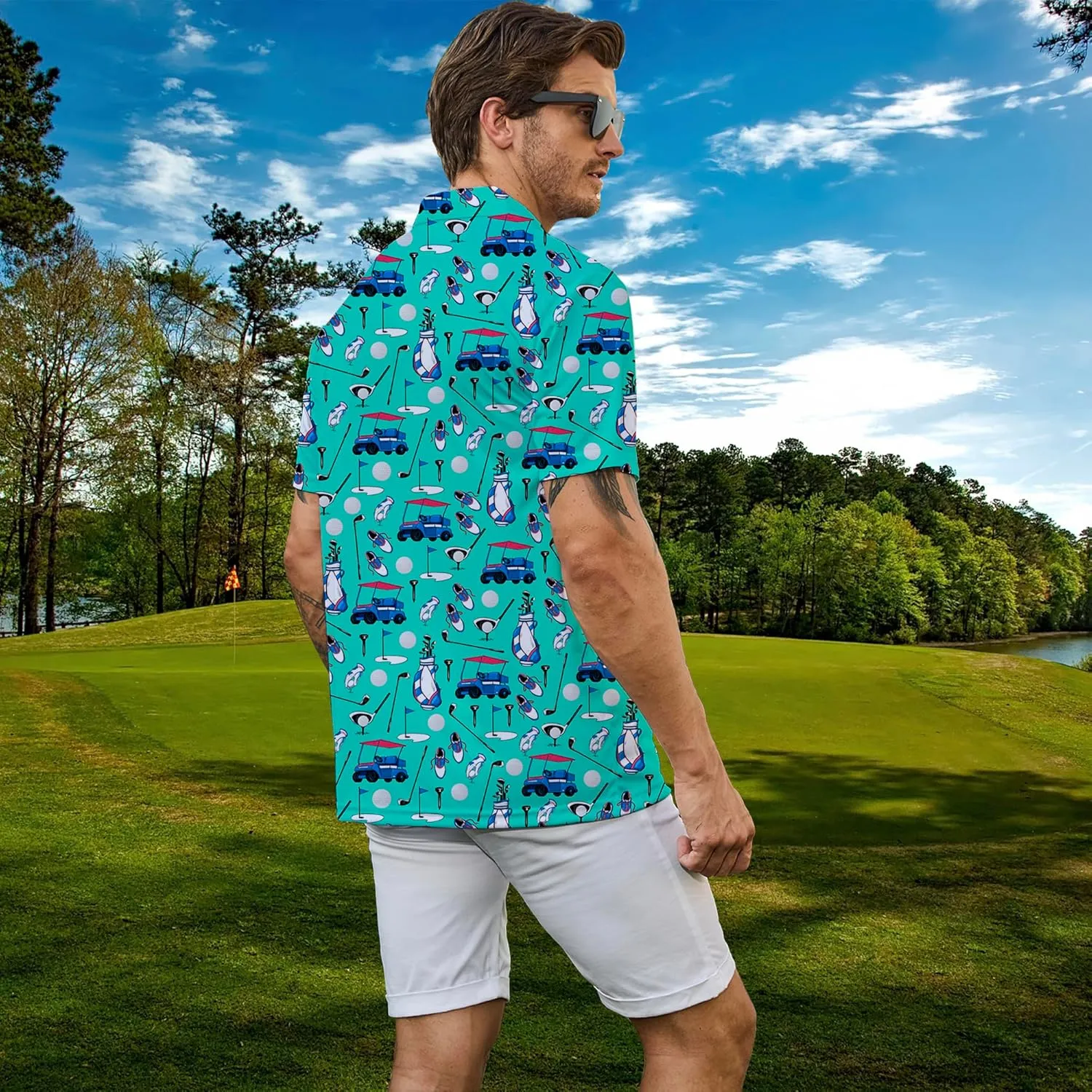 Men's Polo Shirts Short Sleeve Golf Polo Shirts Collared Tennis T-Shirt Golf Shirts for Men