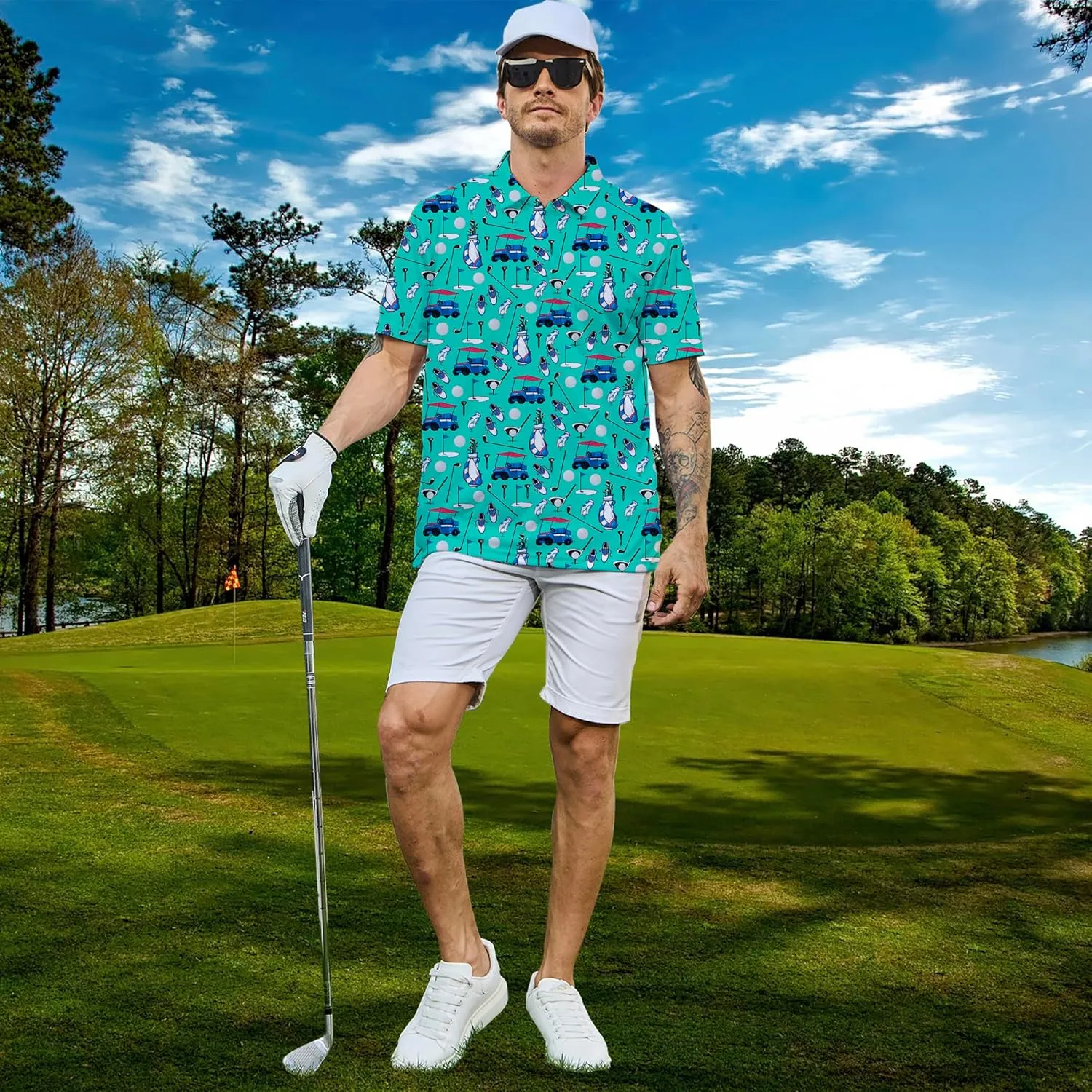 Men's Polo Shirts Short Sleeve Golf Polo Shirts Collared Tennis T-Shirt Golf Shirts for Men