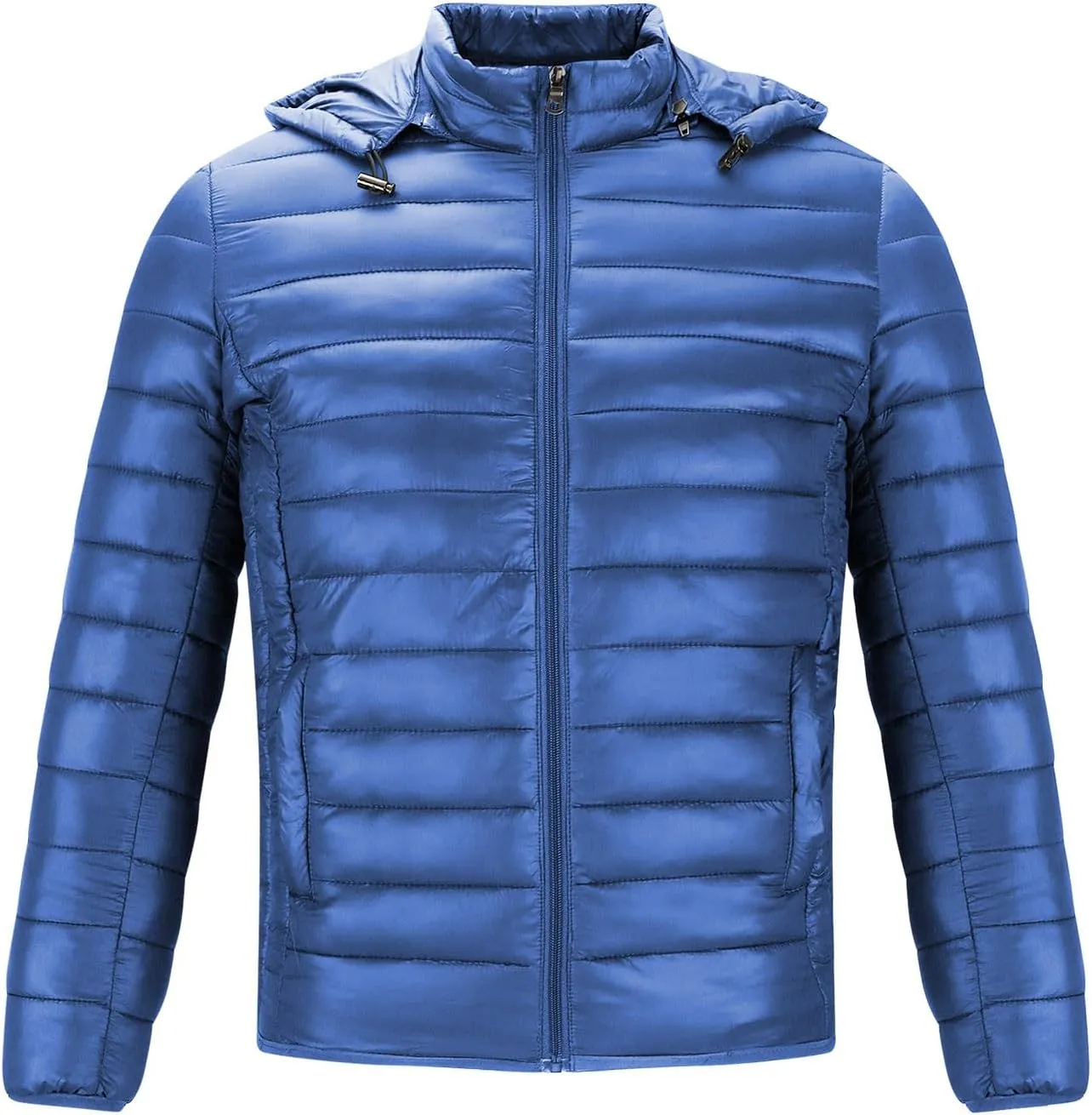 Men's Puffer Jacket Plus Size Lightweight Down Jacket Packable Quilted Jacket Zip up Padded Coat Warm Winter Jacket