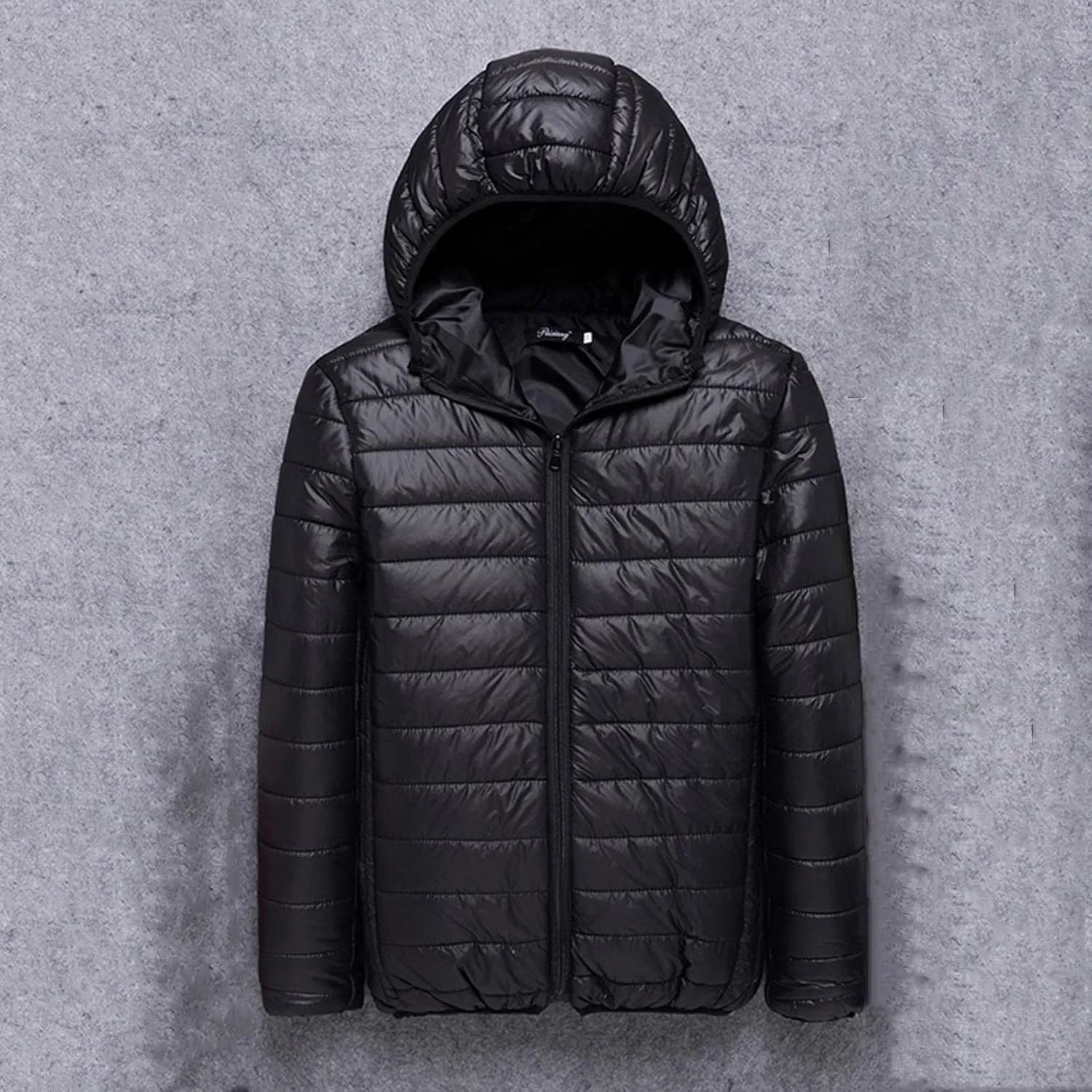 Men's Puffer Jacket Slim Fit Lightweight Down Coat with Hood Packable Quilted Jacket Casual Warm Winter Jacket