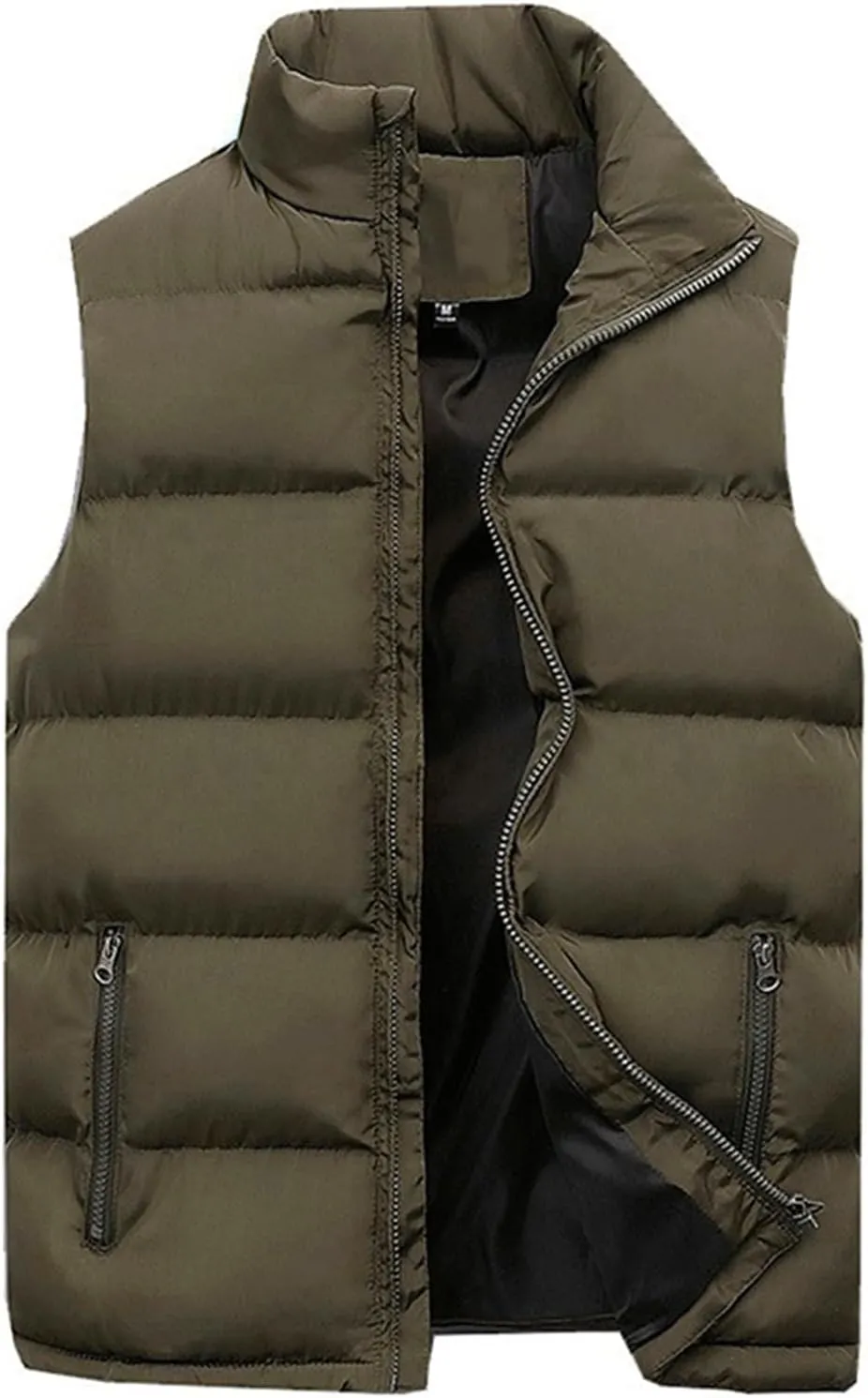 Mens Puffer Vest Padded Sleeveless Quilted Vest Down Jacket Cotton Gilet Jacket Lightweight Outdoor Outwear