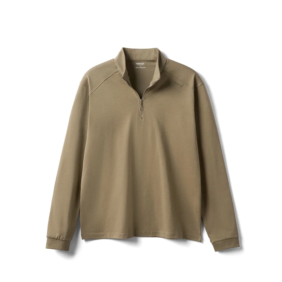 Mens Quarter Zip Pullover  Lightweight Long Sleeve Funnel Neck Top for Casual Everyday Wear