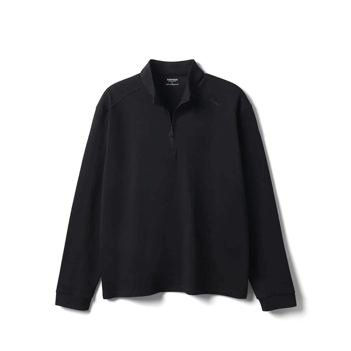Mens Quarter Zip Pullover  Lightweight Long Sleeve Funnel Neck Top for Casual Everyday Wear